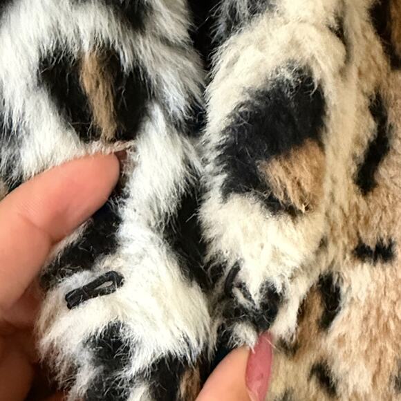 Zara Leopard Faux Fur Coat Sz S Longline Indie Sleaze Animal Print Winter Jacket - Picture 7 of 15